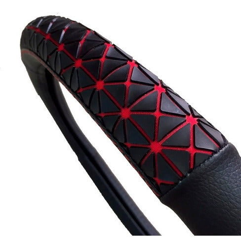 Funda Cubre Volante Simil Cuero Rojo Modelo Spider 0