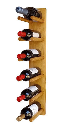 Nt Handwerk Bodega Cava Vinoteca Madera 6 Botellas Perpendicular A Pared 0