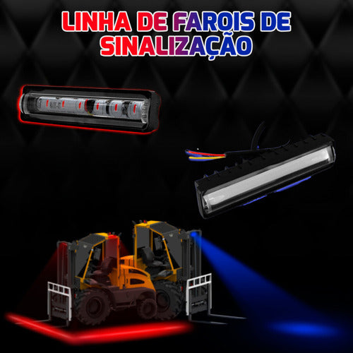 Iluminação Azul Farol Led Para Empilhadeira Blue Zone 5