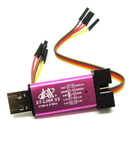 Programador Usb St-link V2 Debugger Stm8 Stm32 Con Cable 0