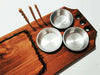 Tabla Picadas Madera Cazuelas Dips X6 Cuencos Laser Gratis 4