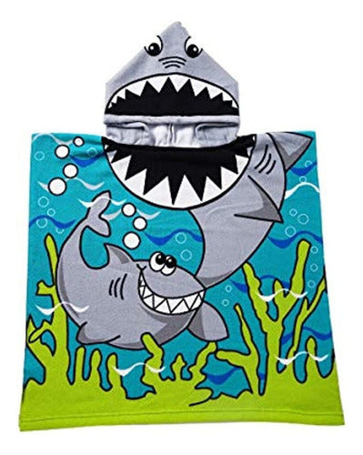 Jhong108 Kids Shark Toalla De Playa Con Capucha Para Niños, 0