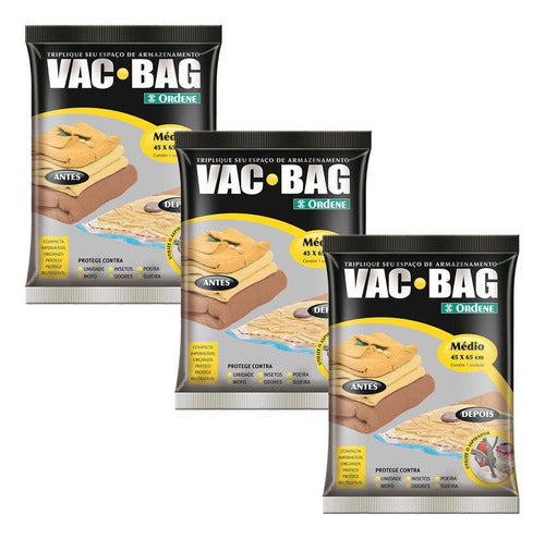Combo of 3 Vacuum Bags Vac Bag Medium 45x65cm by Ordene 0