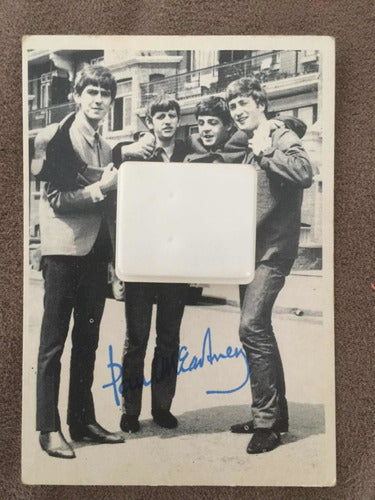 Lote N° 5-  Son 5 Tarjetas Los Beatles  Firma Impresa 1964 1