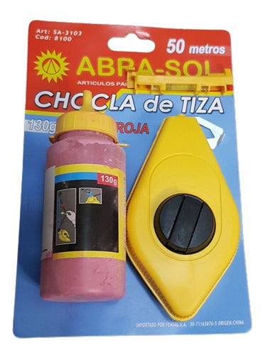 Chocla Con Tiza Tira Linea 50mts Marcador Plomada Trazadora 4