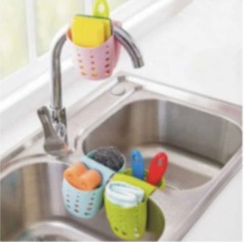 Porta Esponja Doble Silicona Cocina Bacha Baño Lavadero Deco 1