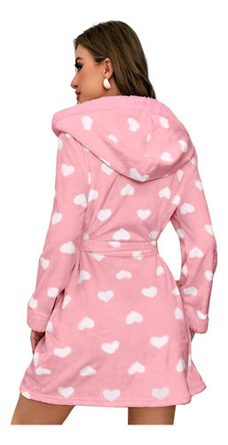 Mariana K Short Soft Polar Bathrobe with Hood and Pockets 7410 5