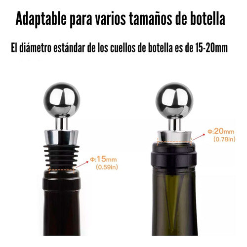 Tapón Botellas Pack X 2 Unid Vino Whisky Hermético Reusable 4