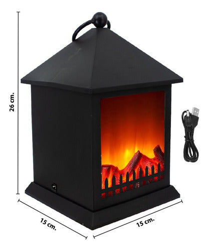 Adorno Decoración Simulación Chimenea Usb 4