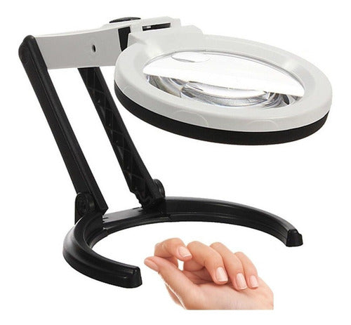 Print Quality Foldable Magnifying Glass with 10 LEDs for Manicure and Pedicure 0