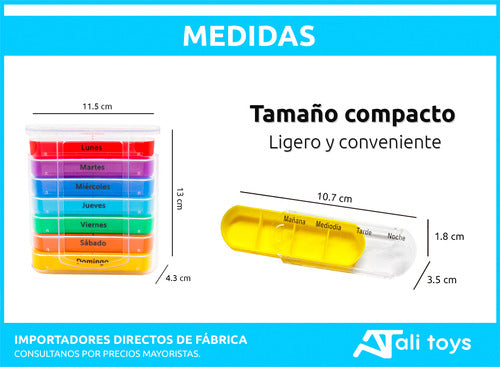 Alitrade Weekly Pill Organizer 4 Daily Doses 7 Days Tray 6