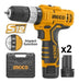 Ingco Cordless Hammer Drill Driver 12V with 2 Batteries CIDLI1232 0