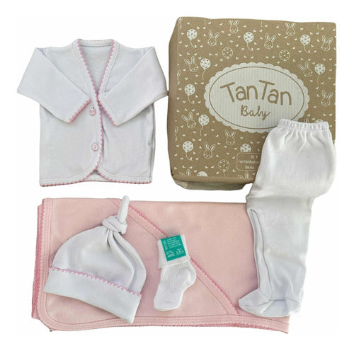 Baby Layette Gift Set for Newborns with 5 Cotton Garments in Box 0