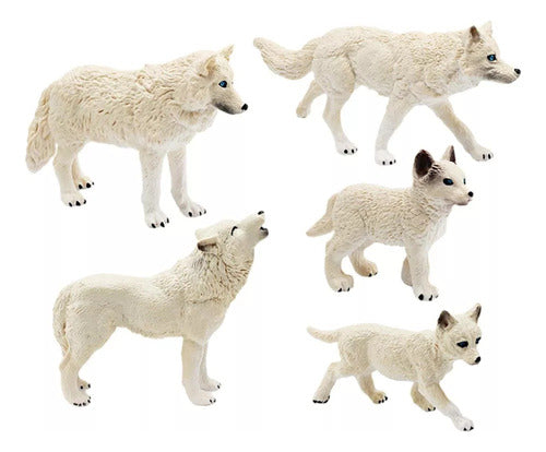 5 Peças Estatuetas De Brinquedo Lobo Animais Selvagens 7