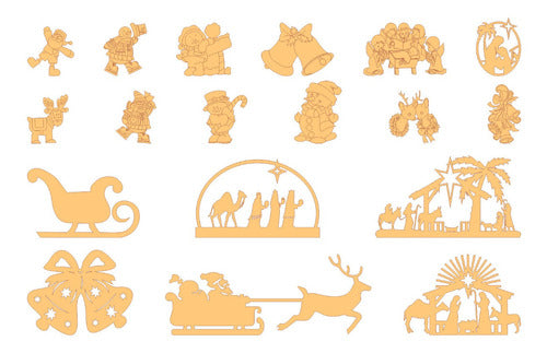 Pack of Laser Cut Vector Files - 250 Christmas Figures 3