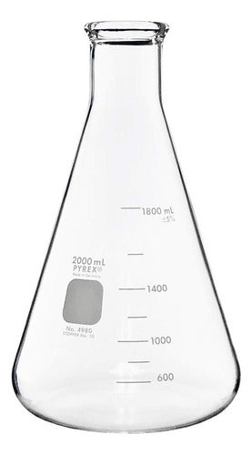 HDA Erlenmeyer 2000ml Graduated Borosilicate Glass 0