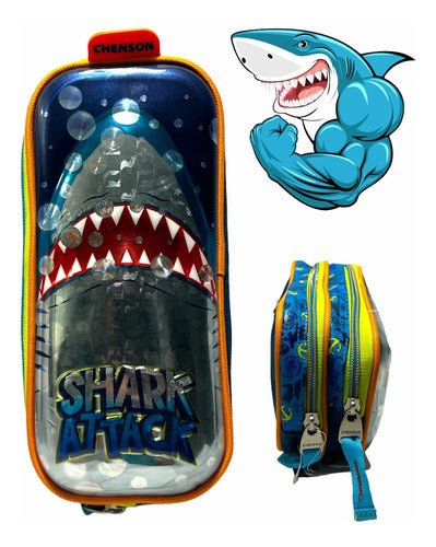 School Pencil Case Tiburón Baby Shark Shark Attack Premium 0