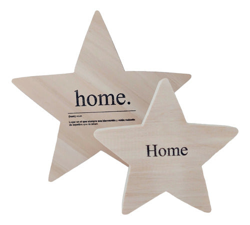 Fragma.decohome Set of 2 Poplar Wood Stars 0