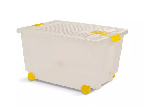 Colombraro Plastic Organizer Box with Lid and Wheels 52L 0