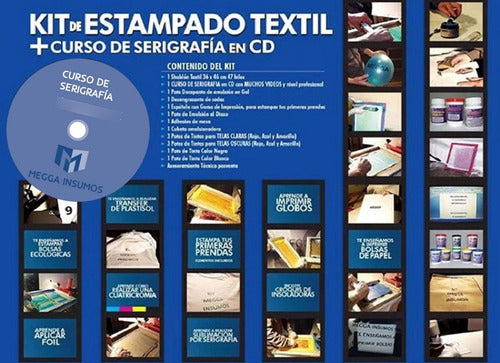 Megga Insumos Textile Printing Kit and Screen Printing Course on DVD 0