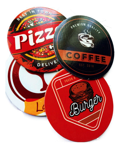 Cuántico 100 Custom Coasters with Your Logo, Cardboard Base 0