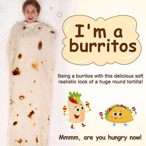 Mermaker Burritos Tortilla Throw Blanket 2.0 Double Sided 80 3