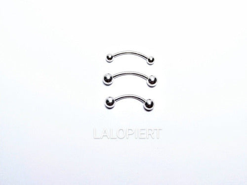 Lalo Piert Piercing Barbell Curvo Plateado Especial 12mm 2