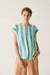 Etam Blusa Clown Rayada Manga Corta Talle 50 Color Verde 0