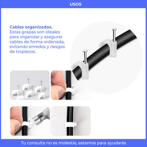 Iupi Shops Grampa Para Cable 6mm De Plástico Por 100 Unidades 4