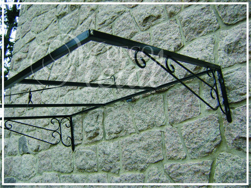 Straight Galvanized Alero Structure 150x70 Cm for Glass - Colonial Brackets - DecoMetal 1