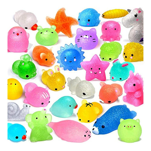 MEM-TEC 20 Random Squishy Mochi Animals Stress Relief Souvenirs 3cm 1