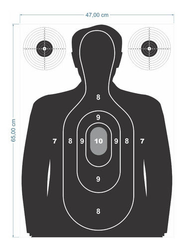50 Alvos De Tiro Papel Grosso Treino Ao Alvo Silhueta Refém 2