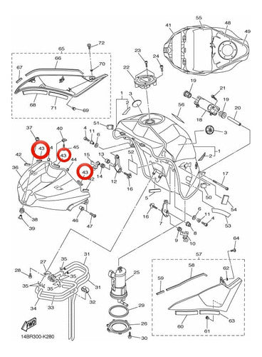 Amortiguador Montaje Depósito Combustible Yamaha Yzf R1 Orig 2