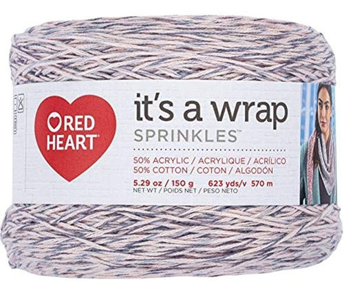 Red Heart E886.9282 It's A Wrap Sprinkles Yarn Peach Cobbler 0