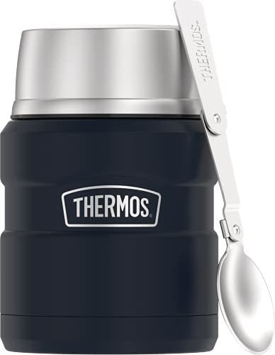 Thermos Tarro Alimentos Al Aislado Vacío Cuchara Azul Ma Termo 470ml 0