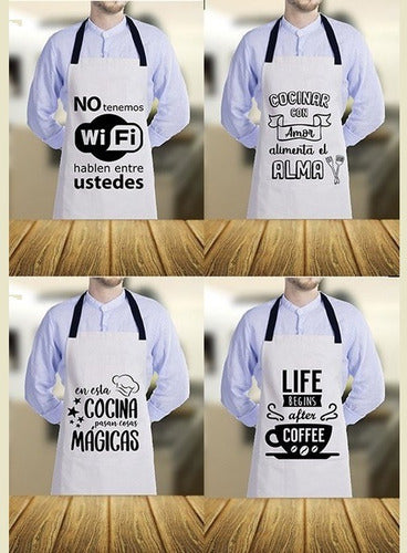 Delantal De Cocina Gastronomia Frases Diseño Estampa Unisex 0