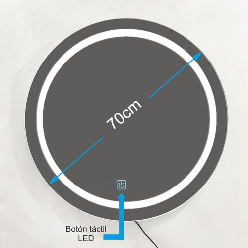 Lumens Touch Digital Round LED Bathroom Mirror - 70cm 7