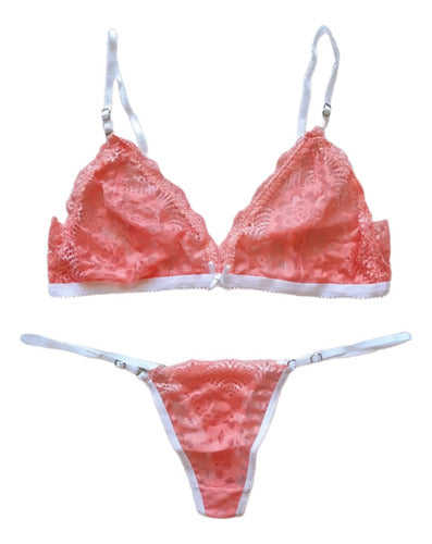 Entreadultoslingerie Conjunto Bralette Corpiño Encaje Colaless Ropa Interior 0