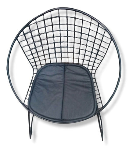 Set of 1 Black or White Bertoia Chairs with 120kg Capacity - Eco-Leather Cushion - Shipping Available 0