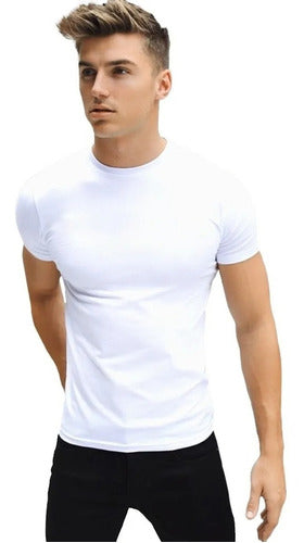 Men's Fitted Elastane T-Shirt - Lisbon Model Pink 2