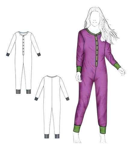 Pijama Onesie for Girls - Real Size Clothing Patterns Mold 1401 3
