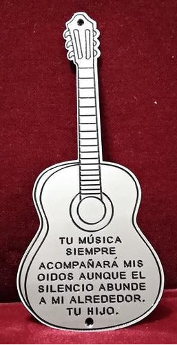 Bronze Guitar-Shaped Commemorative Plaque 25x10 0