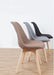 Scandinavian Upholstered Tulip Chair in Gray Beige Black 5