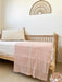 Bed End Old Pink Gauze with Cotton Lace - 200x50 cm 1