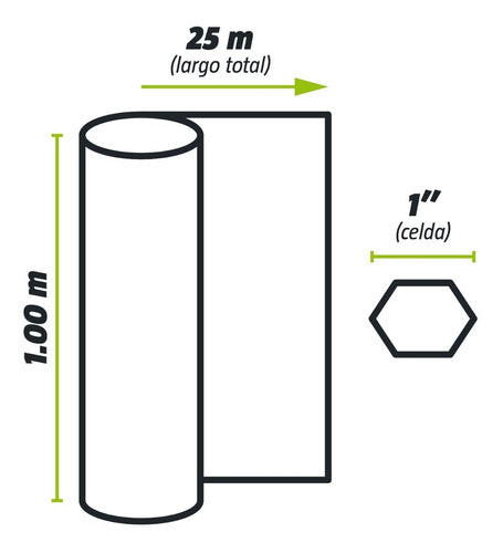 Kroner Hexagonal Galvanized Mesh 1' X 1.00 Mt X 25 Mts 1