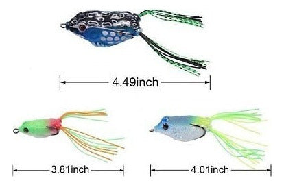 18pcs Hueco Cuerpo Rana Señuelo Weedless Topwater Kit 2