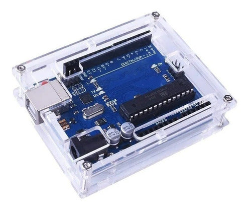 HobbyTronica Acrylic Case for Uno R3 Transparent Arduino Hobby 0