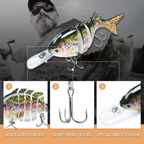 Truscend Multiarticulated Fishing Lures Set of 3 Slow Sinking 2