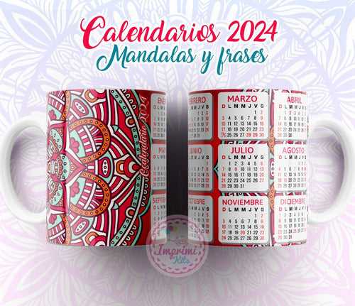 Plantillas Sublimar Tazas Calendarios Mandalas Frases 2023 7