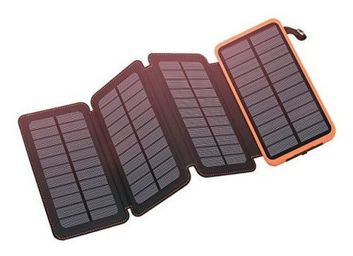 Cargador Solar 25000mah, Feelle Banco De Energía Solar Con 4 0